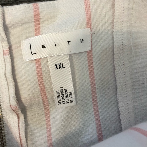 Leith off the shoulder crop top white and pink - Picture 4 of 7